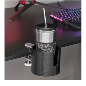 IKEA LÅNESPELARE Black Desk Cup Holder with Clamp 4”x4”..Great for mugs, Coffee